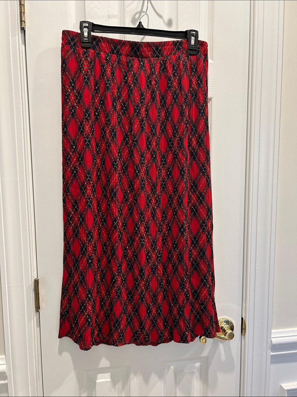 Koret Red Black Patterned Midi Skirt